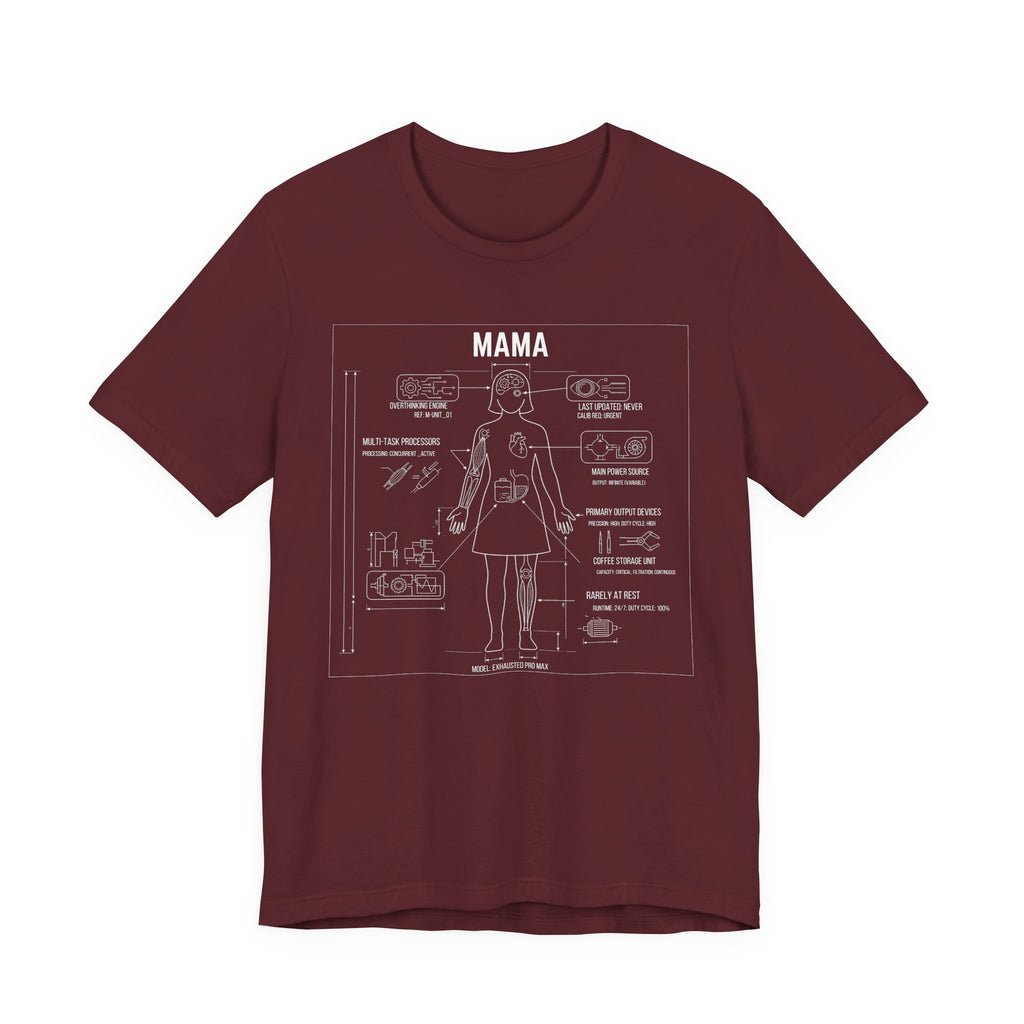 Mama Blueprint  - Funny Mom Gift, Sarcastic Motherhood T-Shirt