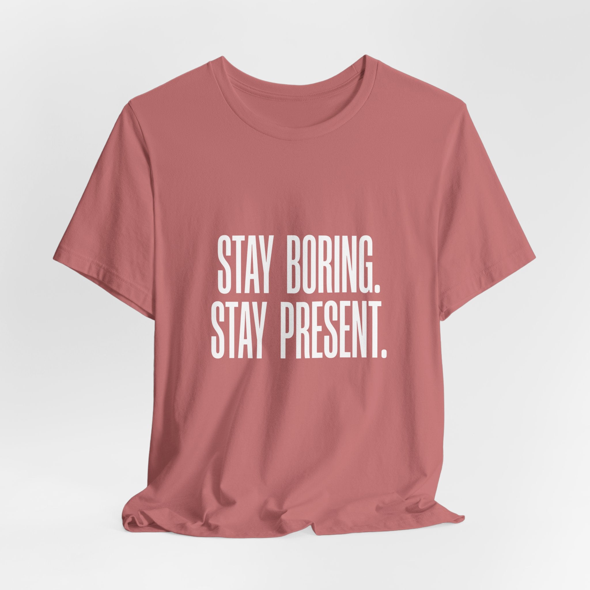 Stay Boring Stay Present Funny Mom Gift Sarcastic Mom Tee