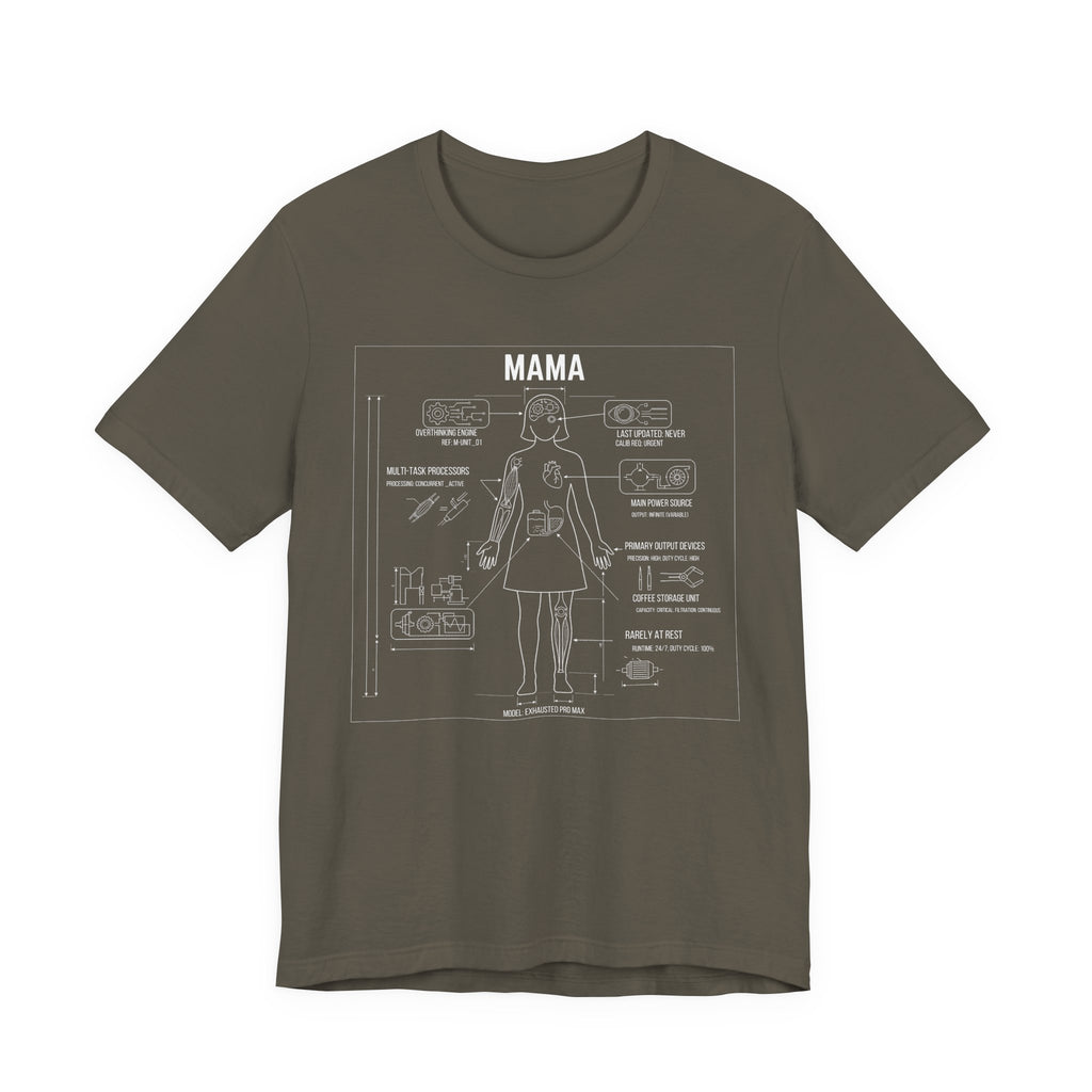 Mama Blueprint  - Funny Mom Gift, Sarcastic Motherhood T-Shirt