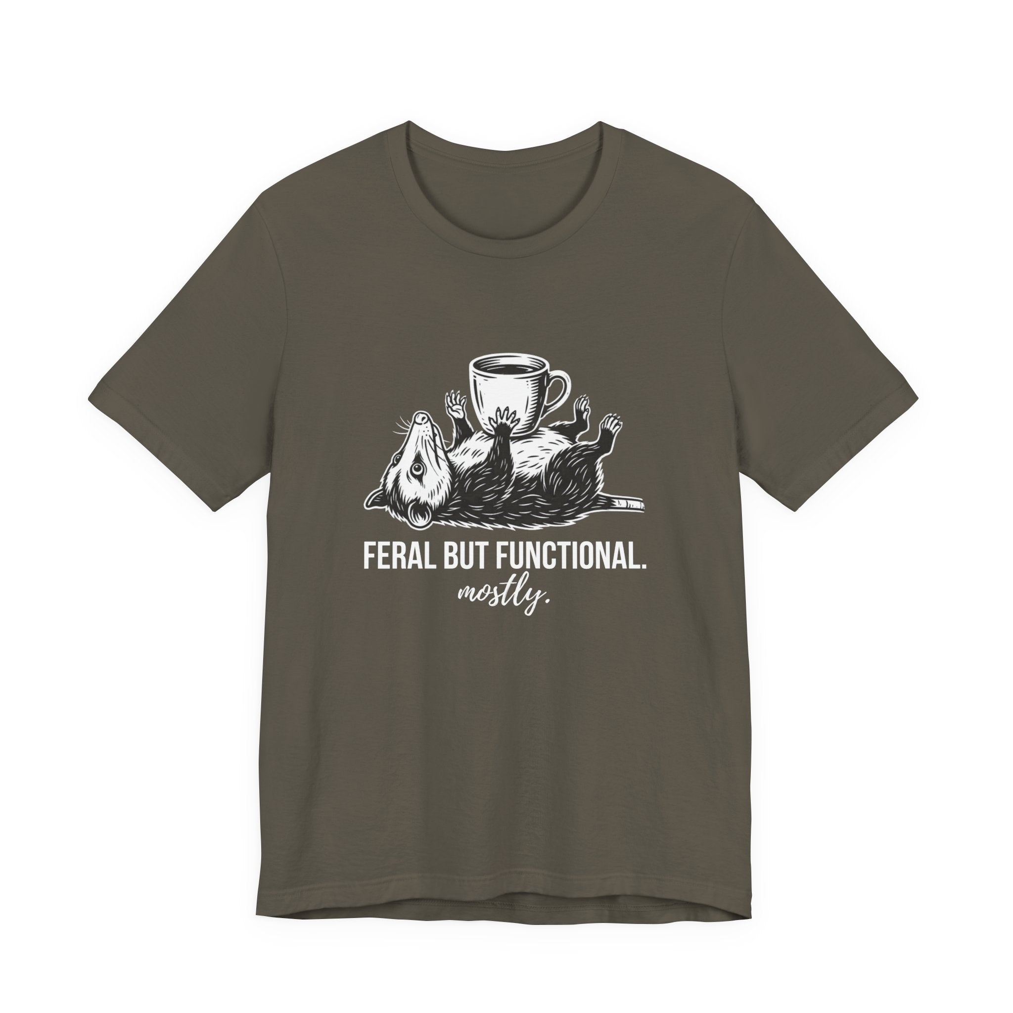 Feral But Functional Mostly Funny Mom T-Shirt Sarcastic Mom Tee