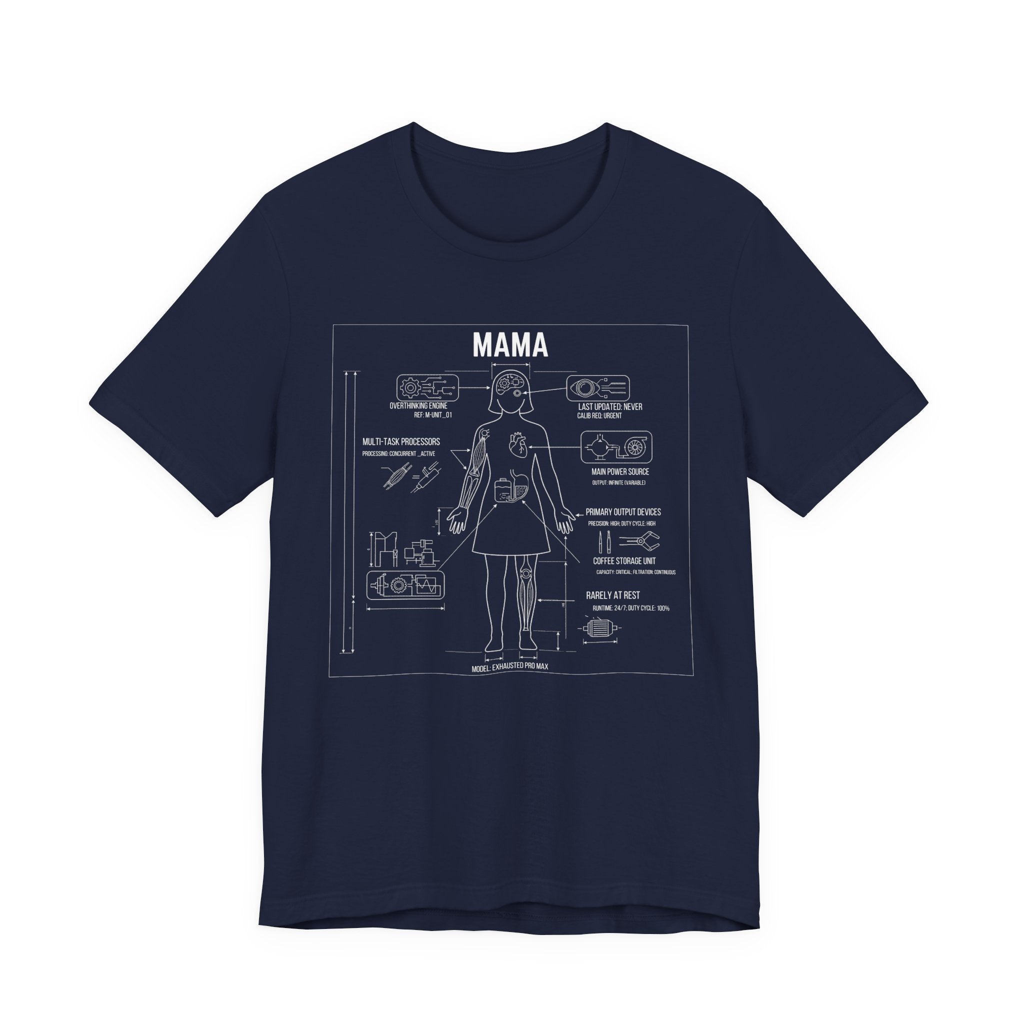 Mama Blueprint  - Funny Mom Gift, Sarcastic Motherhood T-Shirt